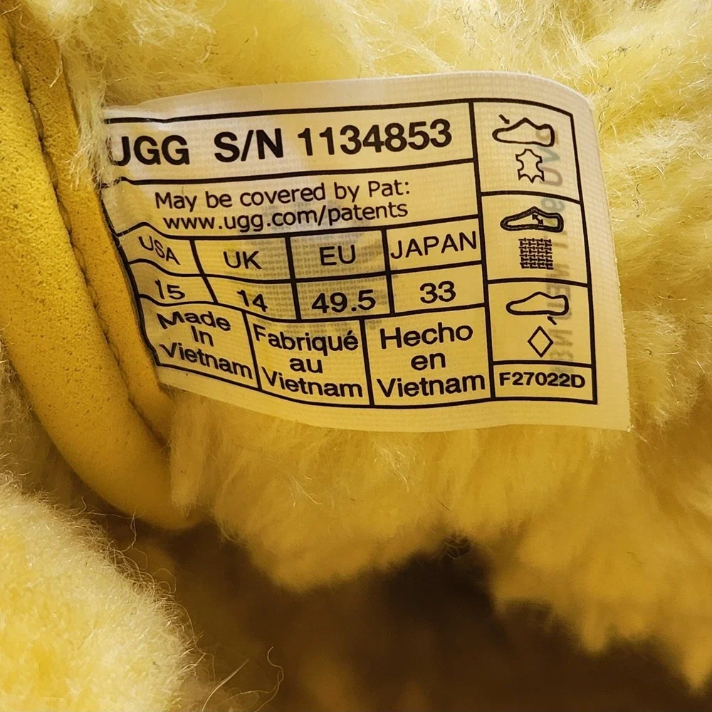 UGG Neumel Graphic Boots Mens‎ 15 Yellow Suede Logo Chukka 1134853 Rare